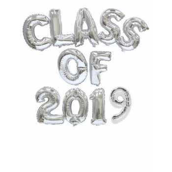 Set 11 Bucati, Balon Folie, Class Of 2019, Argintiu, 105 cm Set 11 Bucati, Balon Folie, Class Of 2019, Argintiu, 105 cm