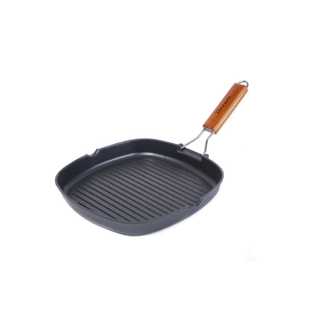 Tigaie tip grill Bacoda, maner pliabil, invelis antiaderent triplu strat, 28x28 cm