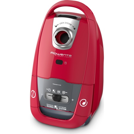Aspirator cu sac Rowenta Silence Force Home & Car Pro RO7783EA, 450W, Clasa A+ , 4.5l, Tehnologia Efitech, Sac Hygiene+, Rosu