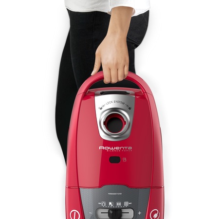 Aspirator cu sac Rowenta Silence Force Home & Car Pro RO7783EA, 450W, Clasa A+ , 4.5l, Tehnologia Efitech, Sac Hygiene+, Rosu