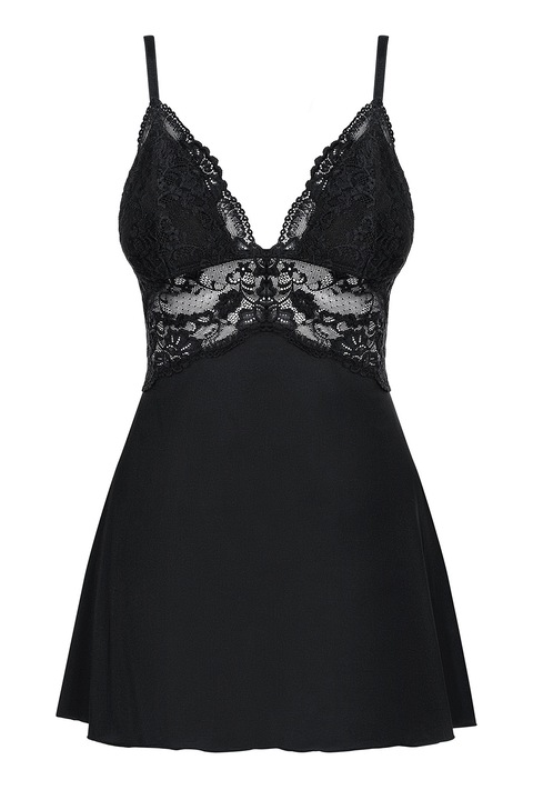 Obsessive 810-BAB Chemise hálóing, Fekete, L-XL