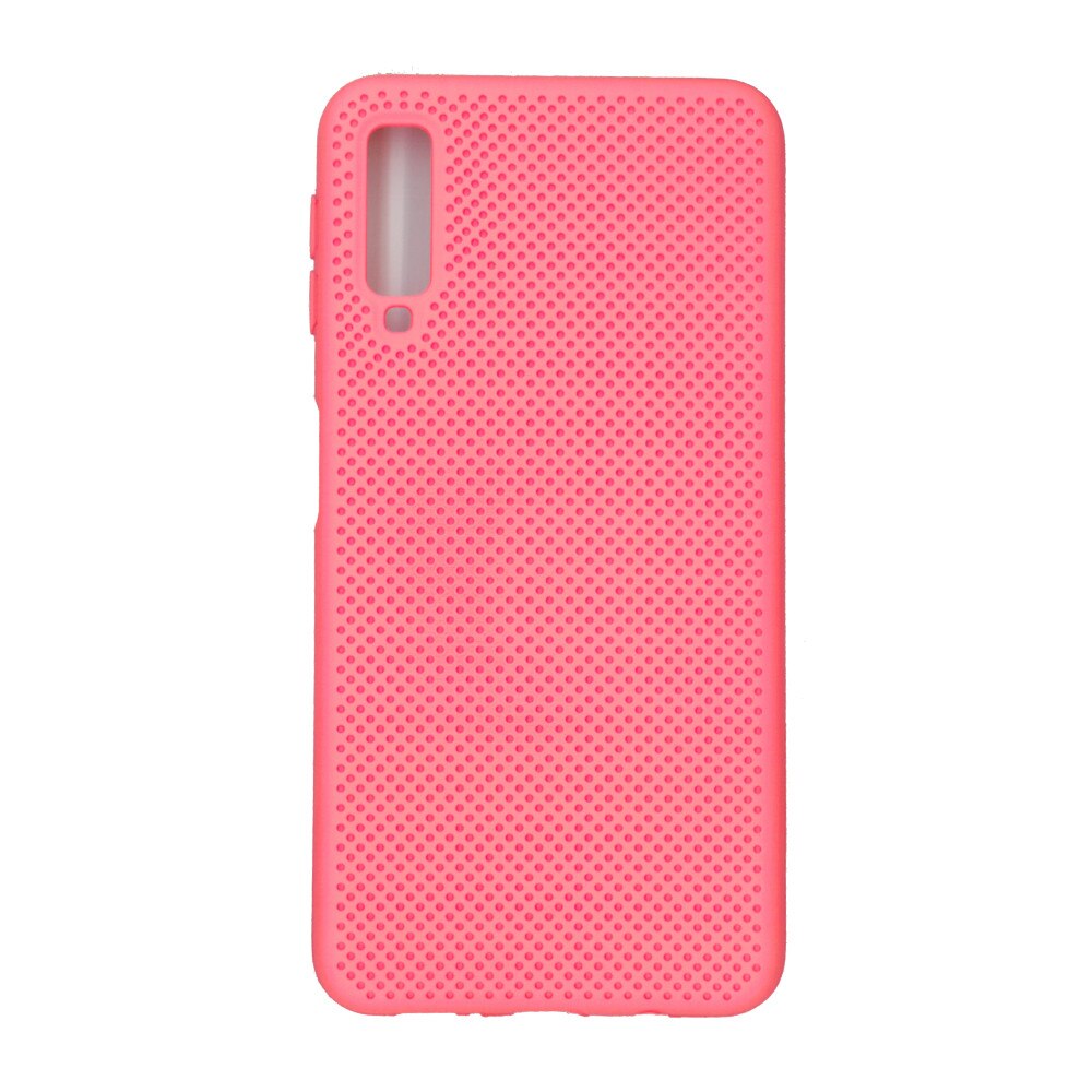Husa din silicon cu perforatii si interior de microfibra pentru Samsung Galaxy A7 2018 - Eurocell High-End, Portocaliu