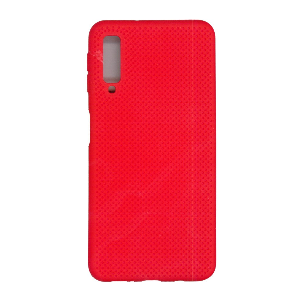 Husa din silicon cu perforatii si interior de microfibra pentru Samsung Galaxy A7 2018 - Eurocell High-End, Rosu