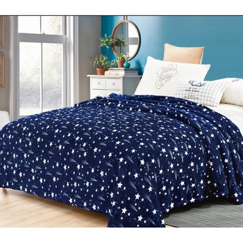 Patura Cocolino subtire, 2 persoane, albastru cu model, 200X230cm Patura Cocolino subtire, 2 persoane, albastru cu model, 200X230cm