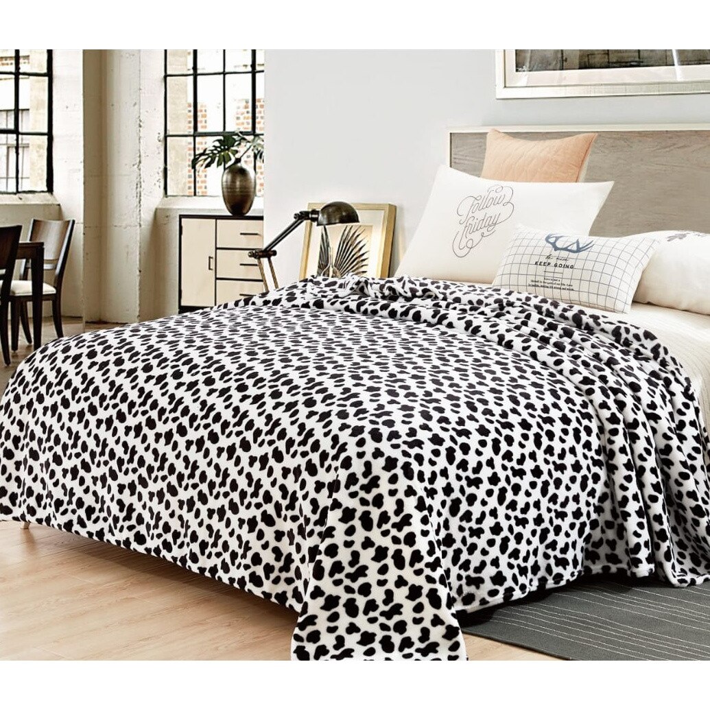 Patura Cocolino pentru 2 persoane, alb/negru cu model, 200X230cm GR6