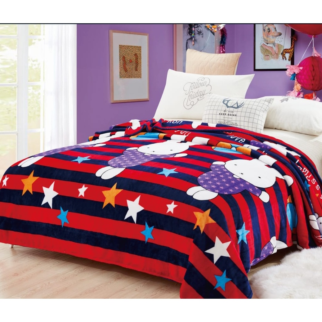 Patura Cocolino pentru 2 persoane, rosu cu model, 200X230cm GR1