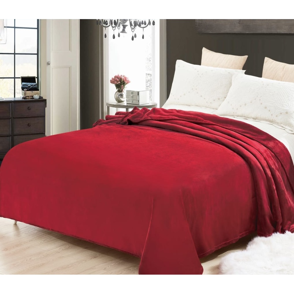 Patura Cocolino pentru 2 persoane, visiniu cu model, 200X230cm GR13