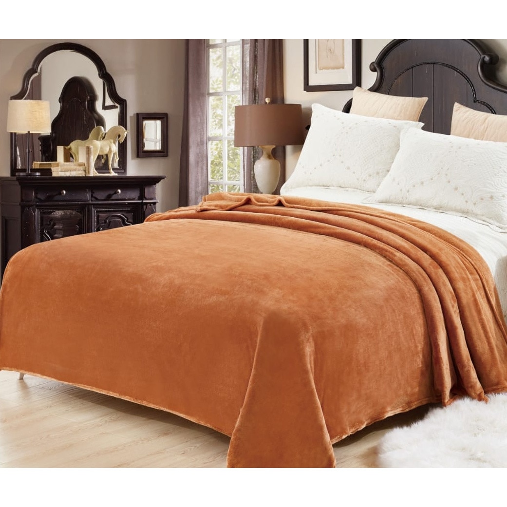 Patura Cocolino moale si pufoasa 2 persoane, maro uni, Gia21