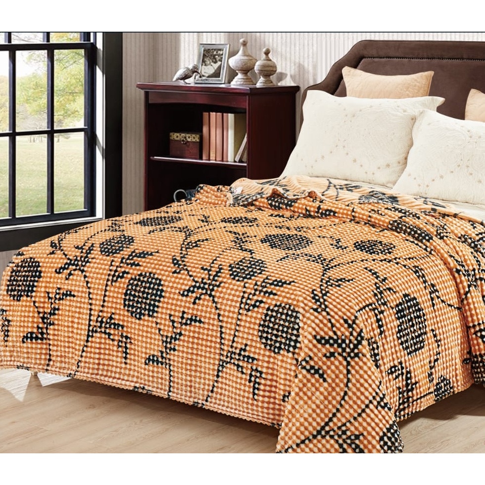 Patura Cocolino moale in patratele punga cadou 200X230cm maro Gia42