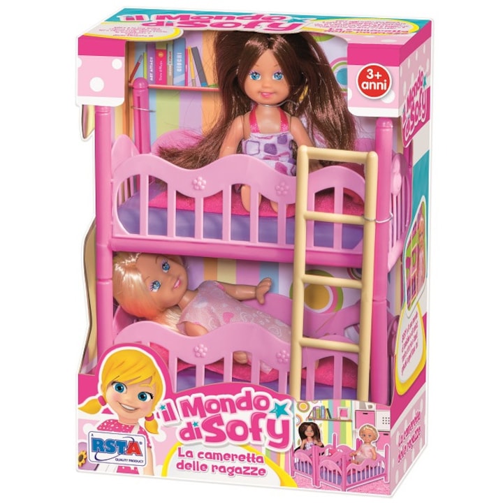 Детска играчка RS TOYS Кукла СОФИ и приятелка, 2 легла