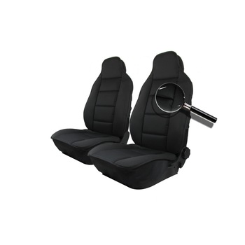 Huse auto Scaune Fata 1+1 Universal Flexzon Lux, Negru, Textile Huse auto Scaune Fata 1+1 Universal Flexzon Lux, Negru, Textile