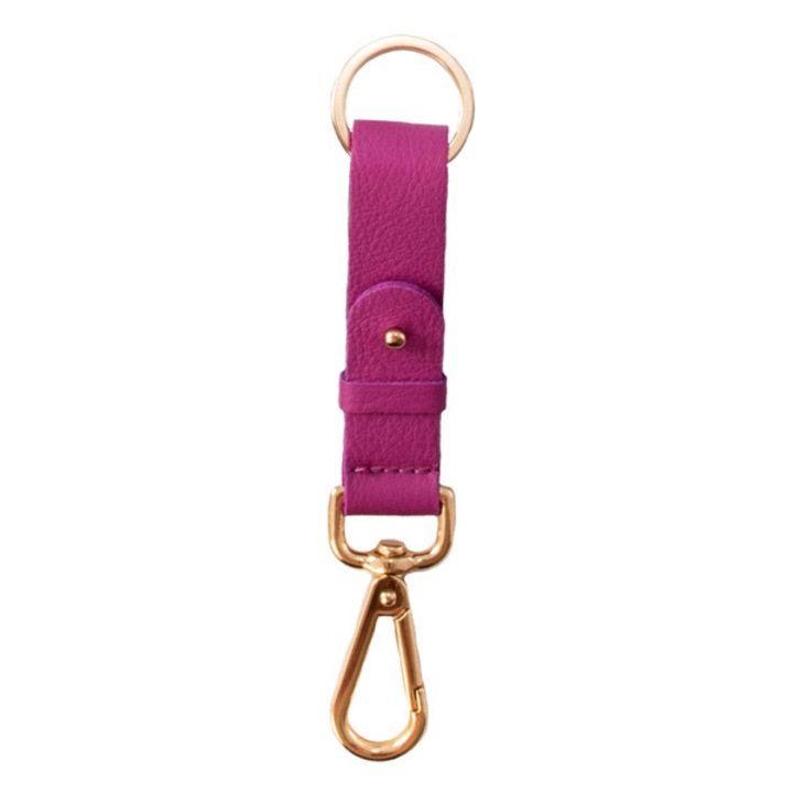 Breloc piele naturala, Rainbow Fuxia