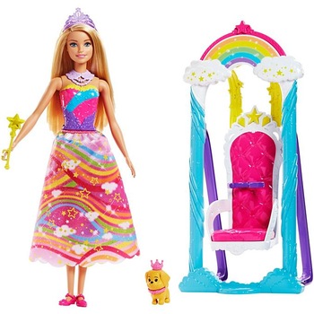 Jucarie Papusa Barbie Princess Swing FJD06 Mattel Jucarie Papusa Barbie Princess Swing FJD06 Mattel