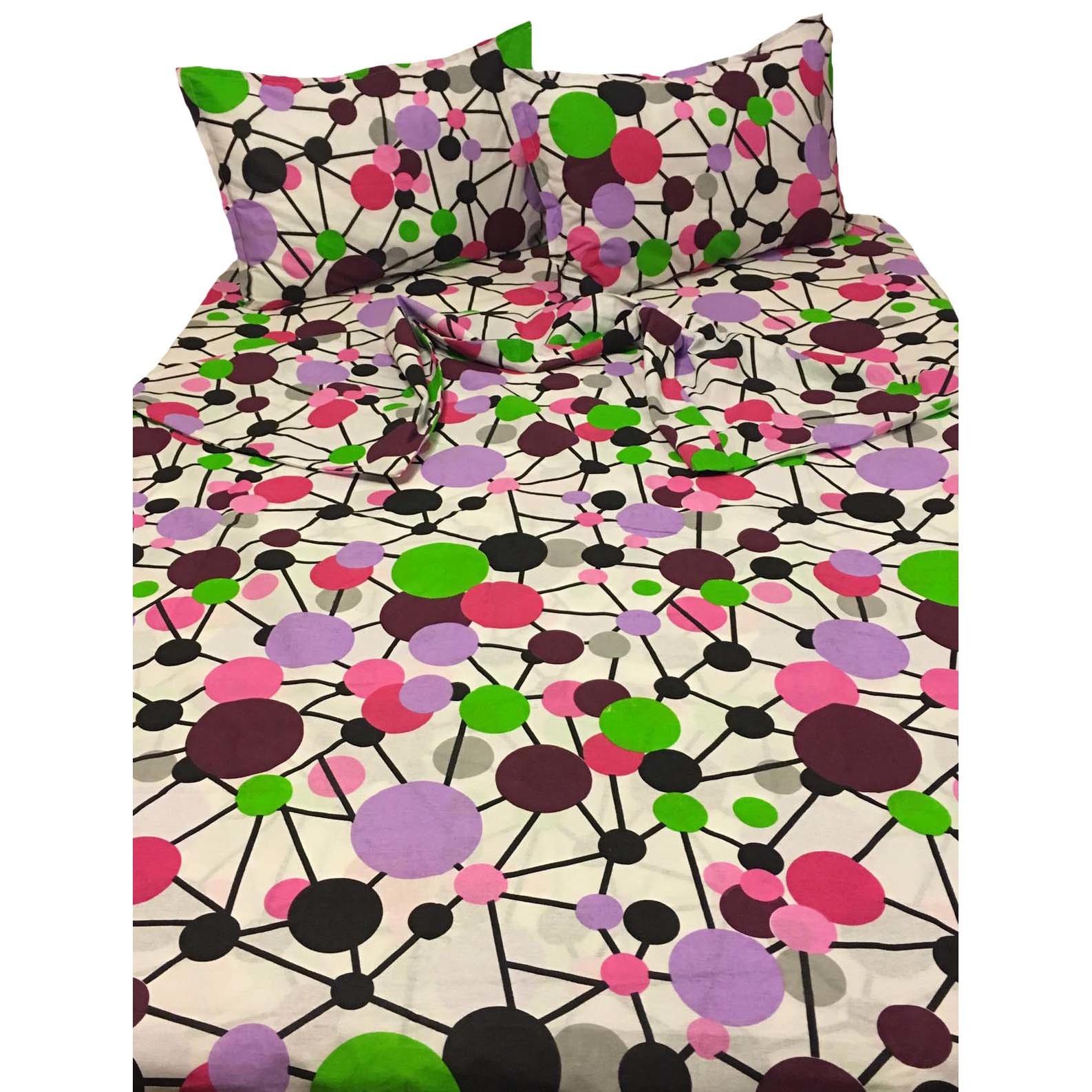Lenjerie pat dublu by Liz Line - bumbac 100% - patru piese - D4101