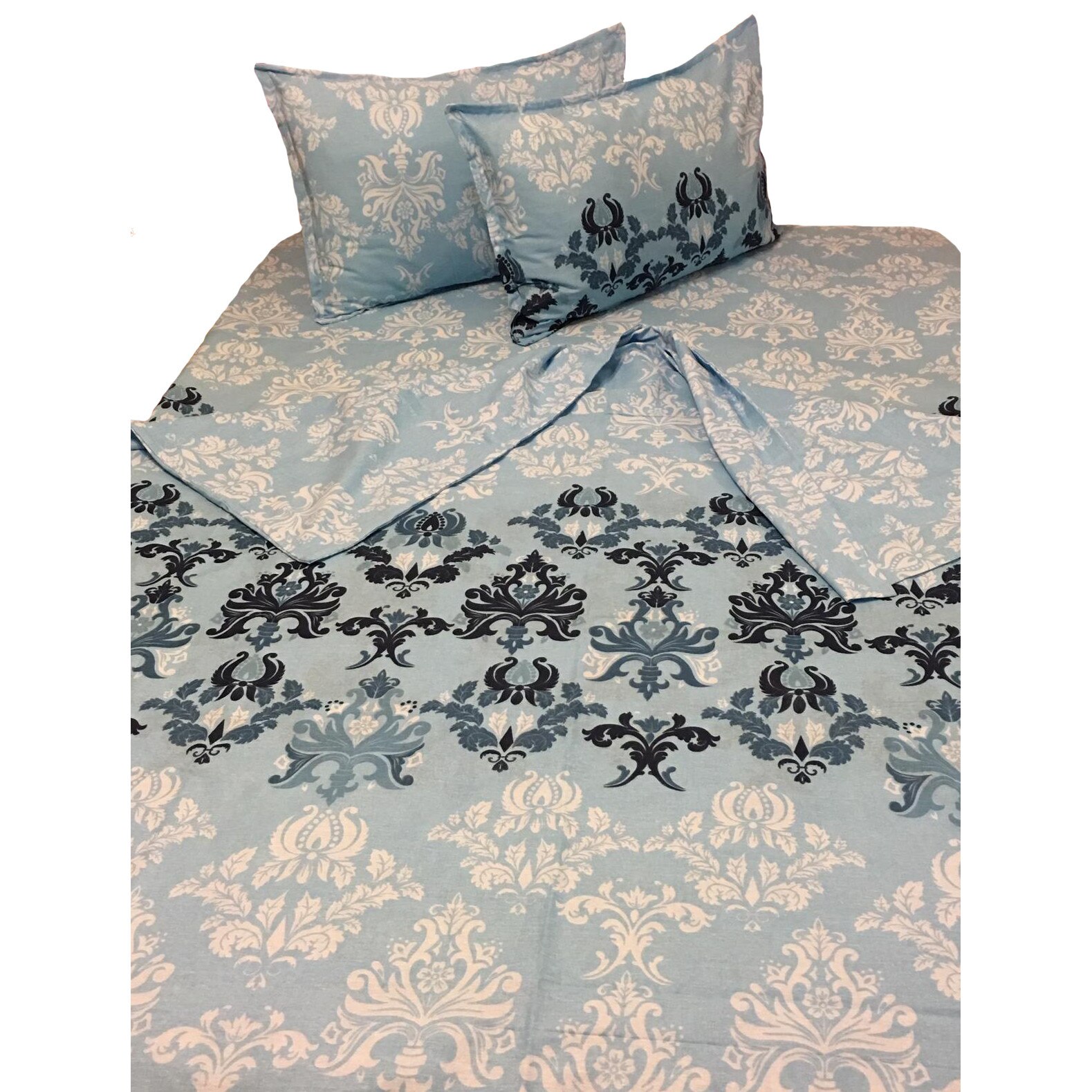 Lenjerie pat dublu by Liz Line - bumbac 100% - patru piese - D4106