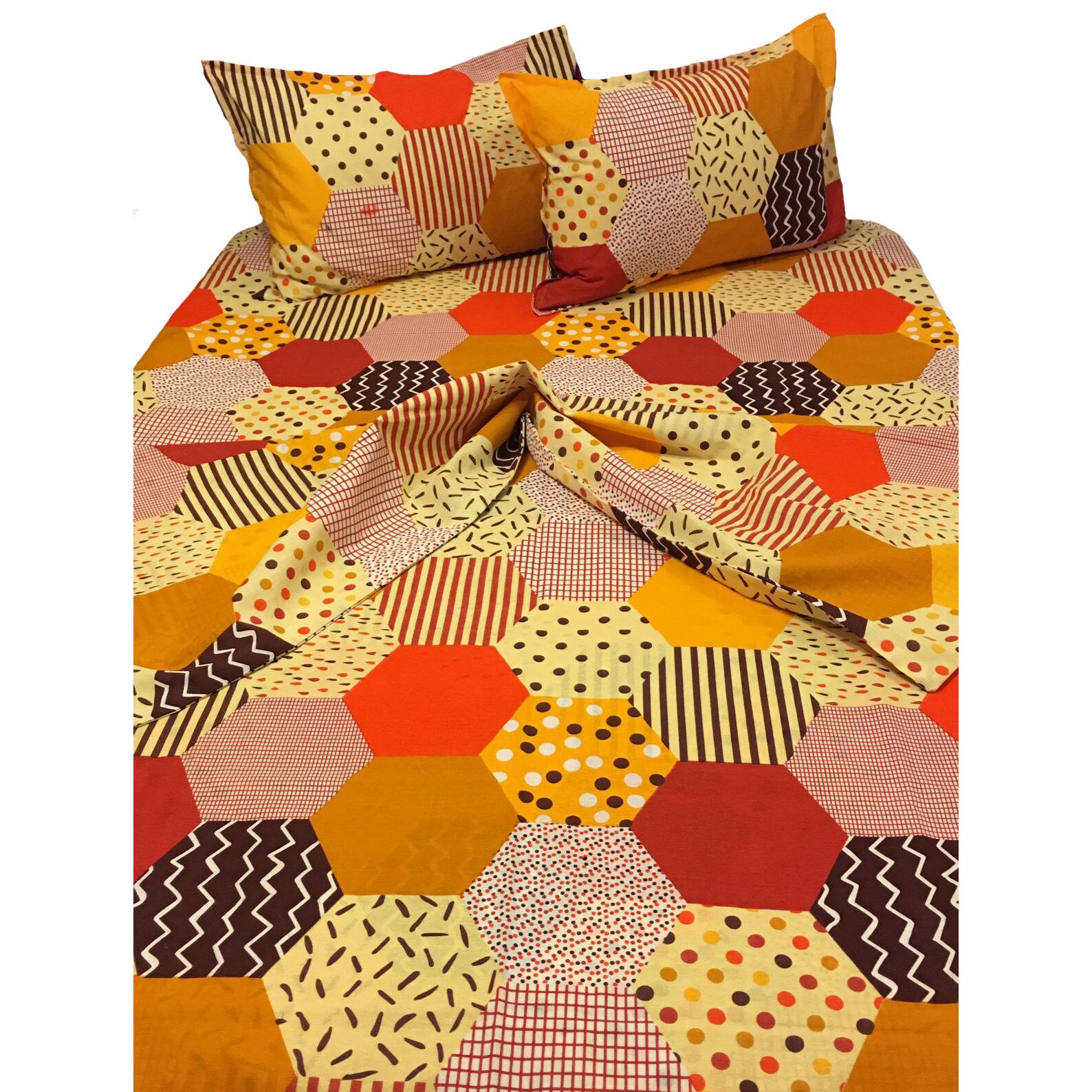 Lenjerie pat dublu by Liz Line - bumbac 100% - patru piese - D4104