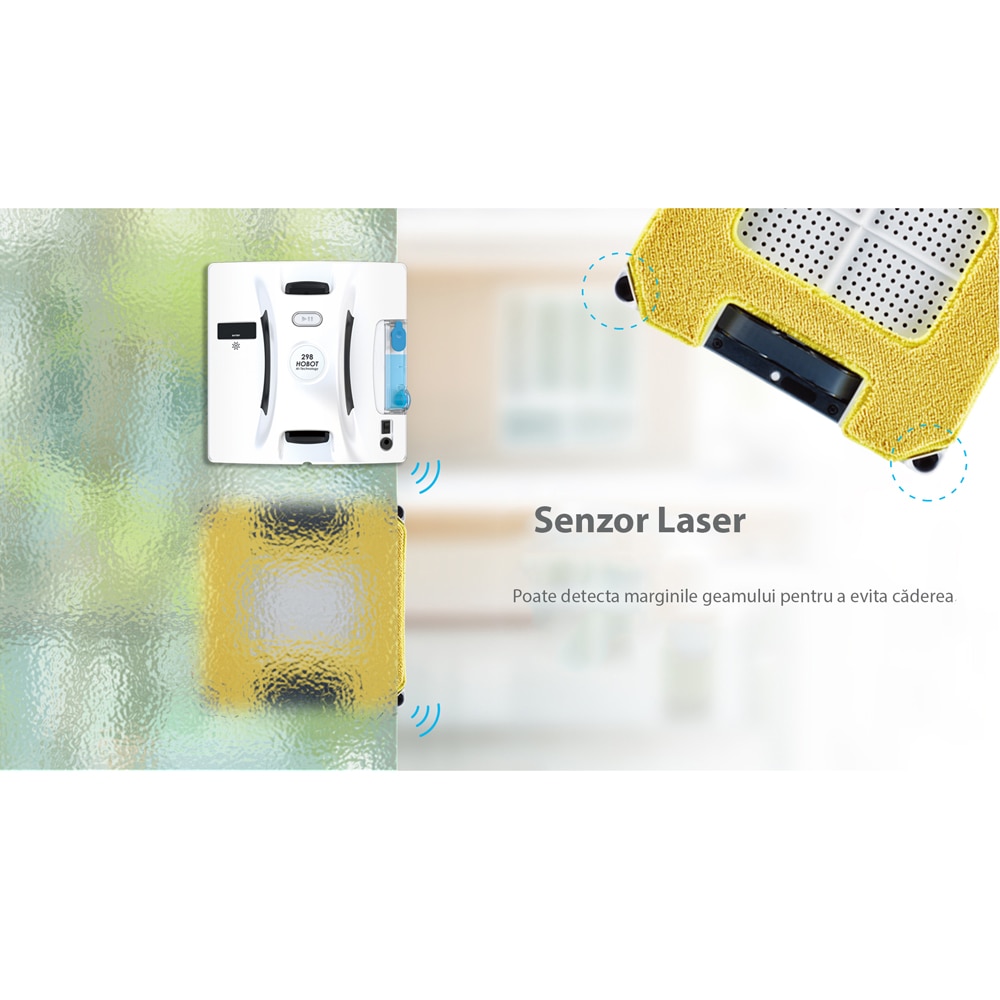 Set robot aspirator-mop Hobot Legee 688 si robot curatare geamuri cu pulverizator HOBOT 298