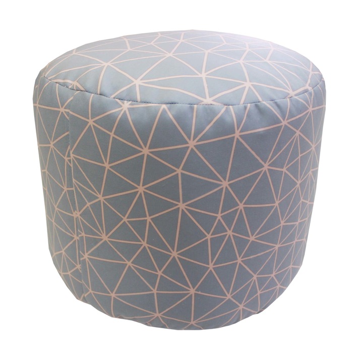 Taburet Dekoratex Geometrics, poliester imprimat, 35 x 45 cm, motiv Grey and Rose