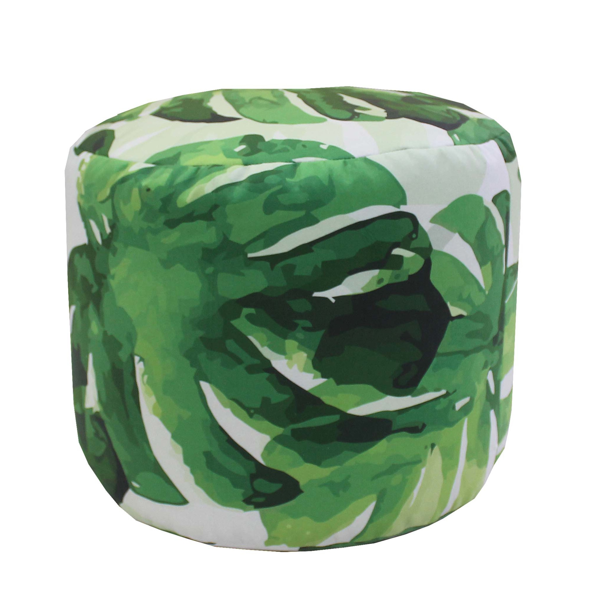 Taburet Dekoratex Leafs, poliester imprimat, 35 x 45 cm, motiv Green Leaf