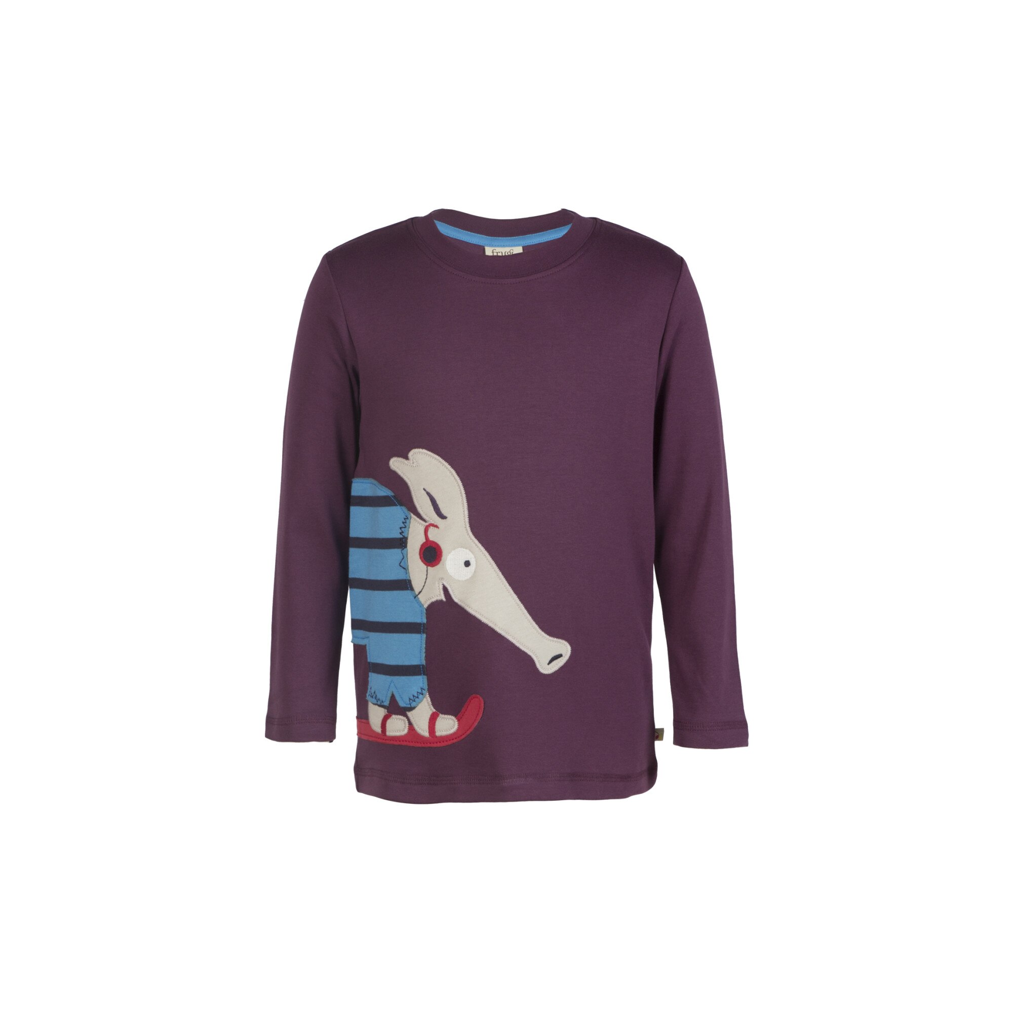 Bluza Joe cu aplicatie furnicar, bumbac organic, bordo, 4 - 5 ani, copii