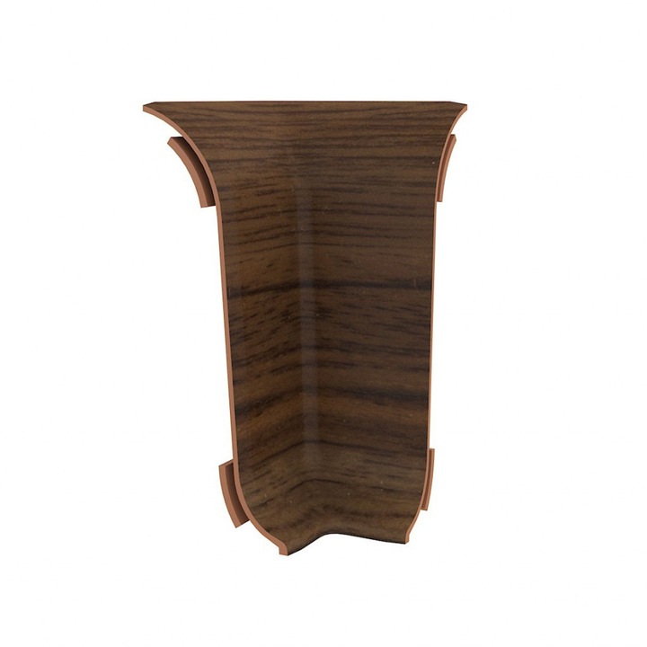 Colt interior pentru plinta Smart Flex cu canal cablu,528 Nuc Inchis