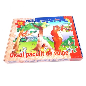 Puzzle 100 piese, ARVES, +6 ani, Ursul pacalit de vulpe Puzzle 100 piese, ARVES, +6 ani, Ursul pacalit de vulpe