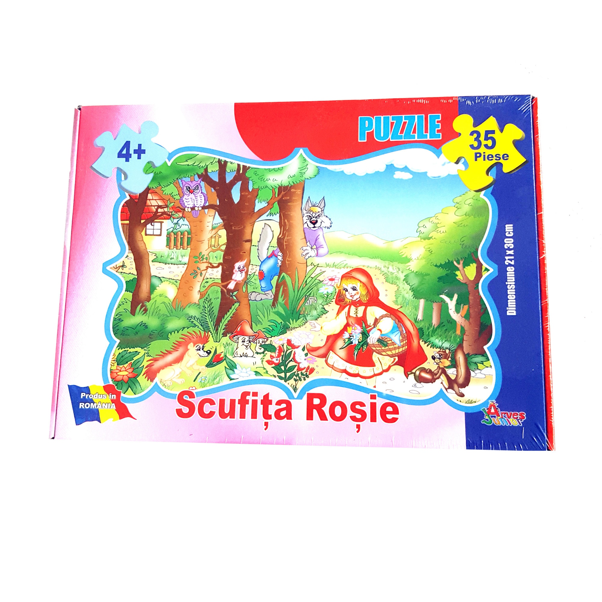 Puzzle 35 piese, ARVES, +5 ani, Scufita Rosie