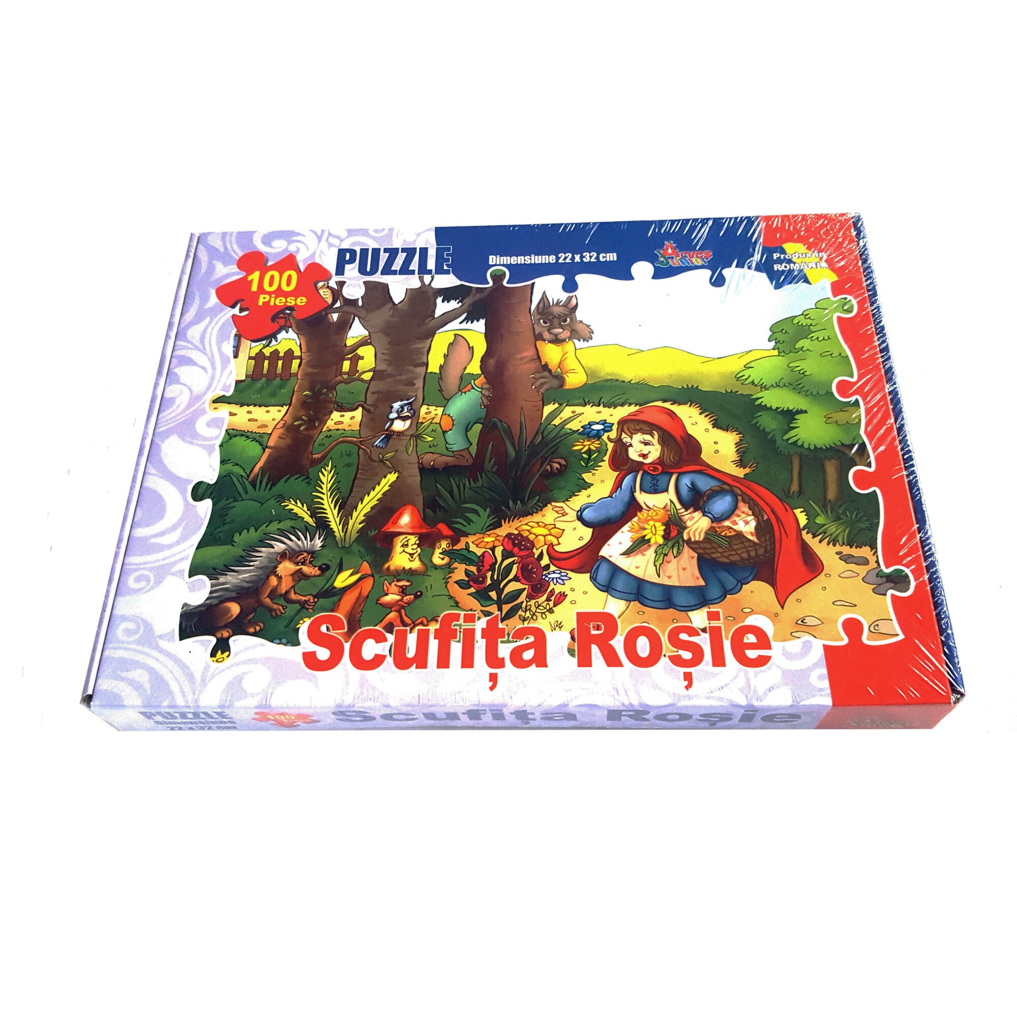 Puzzle 100 piese, ARVES, +6 ani, Scufita Rosie