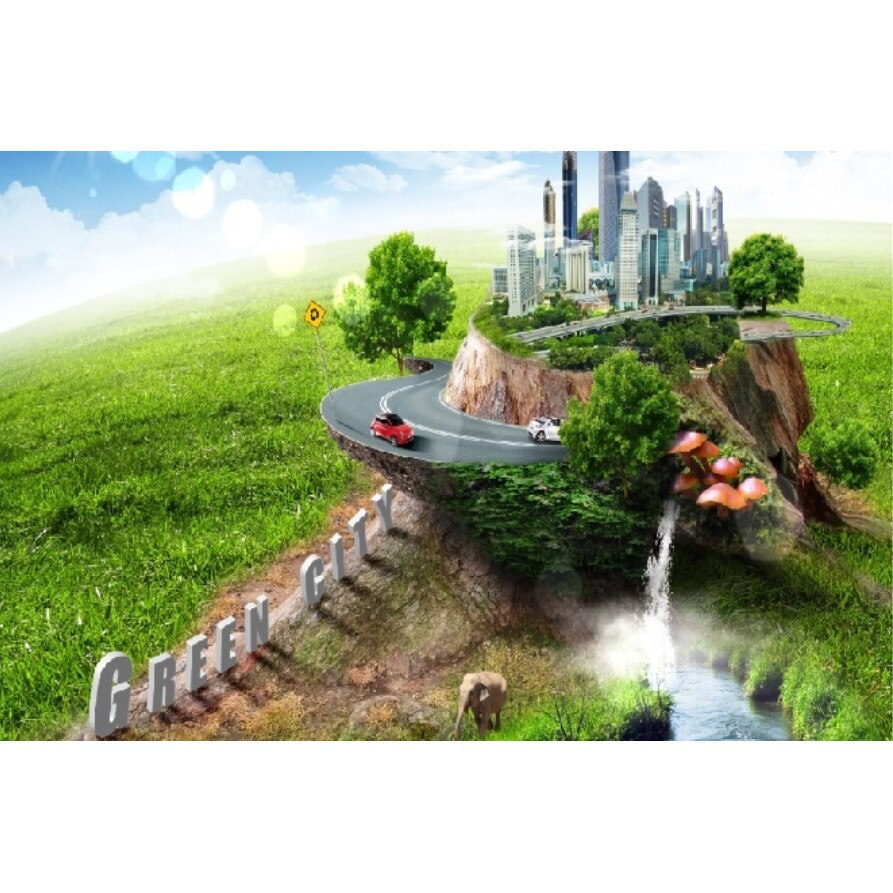 Tablou canvas Orasul verde, 60 x 40 cm