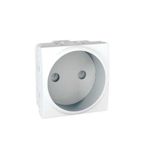 Priza Schneider Electric, simpla, incastrata, modulara - 2, culoare alba, 45 x 45 x 37 mm