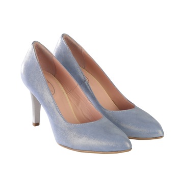 Pantofi dama ,Attitude,albastru satinat, toc 8 cm Pantofi dama ,Attitude,albastru satinat, toc 8 cm