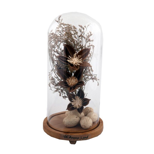 Floare artificiala in sticla, Charisma, planta decorativa artificiala, maro