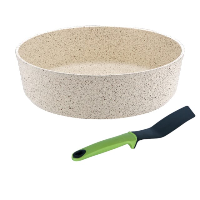 Tava Hascevher Germanitium granite rotunda 30x9cm culoare crem cadou spatula