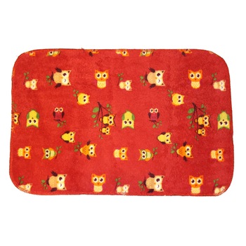 Covoras intrare sau universal Merlino Fantasia bordo cu bufnite dreptunghiular tratat special sa retina apa si praful 50x75 cm material microfibra produs in Italia Covoras intrare sau universal Merlino Fantasia bordo cu bufnite dreptunghiular tratat special sa retina apa si praful 50x75 cm material microfibra produs in Italia