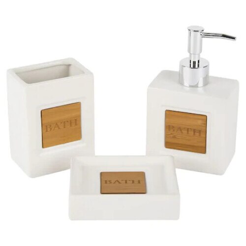 Set accesorii de baie MPG alb, 3 piese