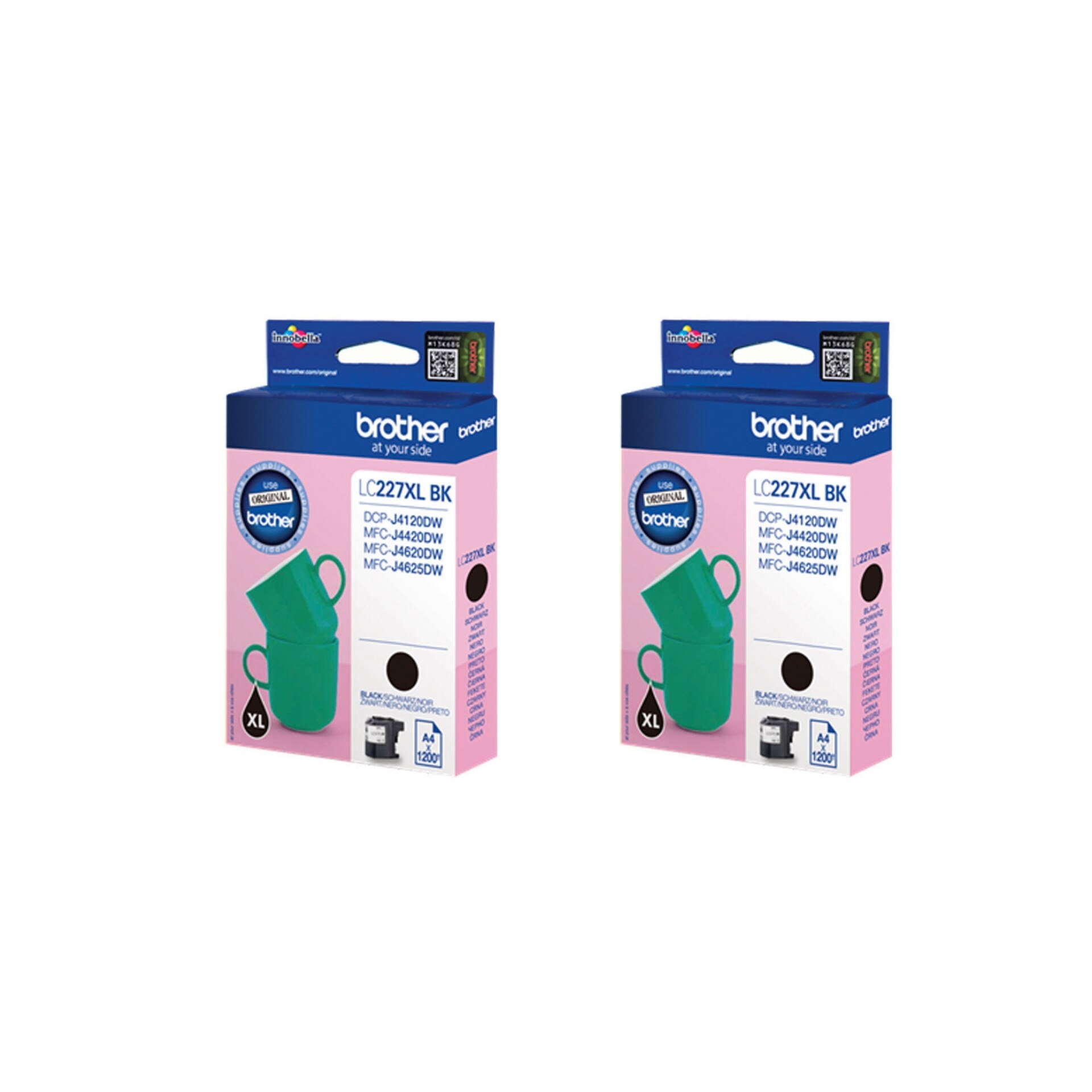 Pachet cartuse cerneala LC227XL negru x 2 Brother original 2400 pagini