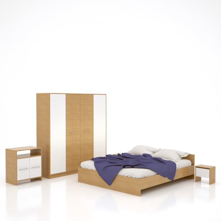 Set Dormitor Costa,stejar sonoma+alb,pat 160x190