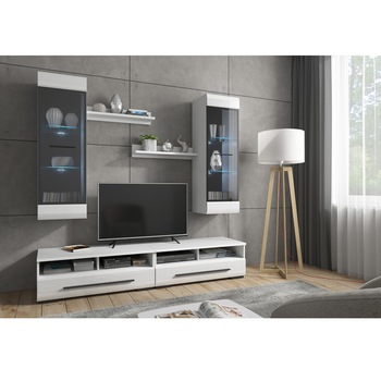 Living Fever 3, Front MDF cu Terminatie Rotunjita, Genarom, Alb / Alb Lucios, 200 x 50 cm Living Fever 3, Front MDF cu Terminatie Rotunjita, Genarom, Alb / Alb Lucios, 200 x 50 cm