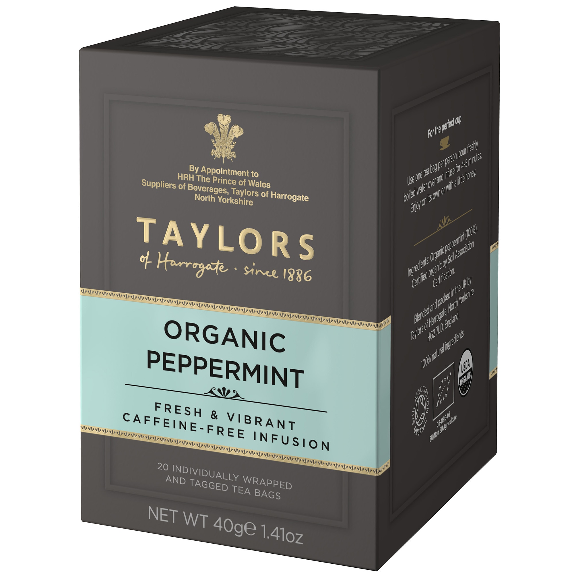 Infuzie Ceai Menta Ecologica Taylors of Harrogate, 20 pliculete, 40 gr.