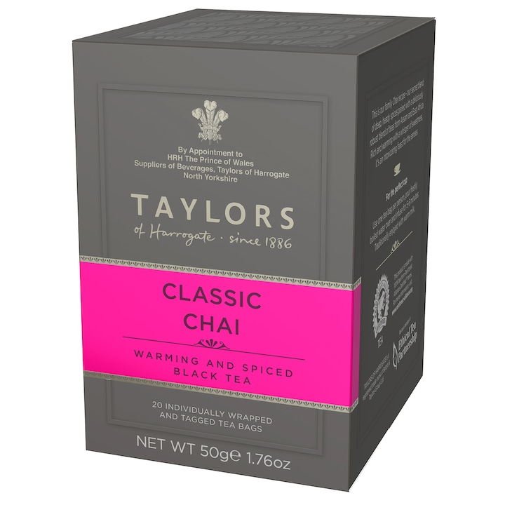 Ceai Negru Chai Clasic Taylors of Harrogate, 20 pliculete, 50 gr.