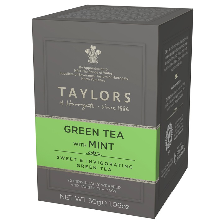 Ceai Verde cu Menta Taylors of Harrogate, 20 pliculete, 30 gr.