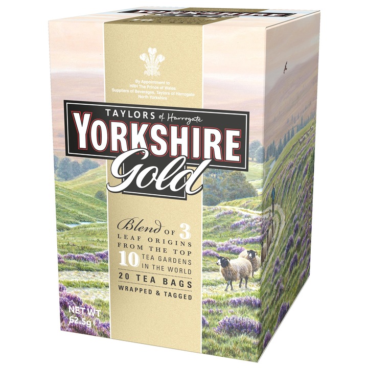 Ceai Negru Yorkshire Gold Taylors of Harrogate, 20 pliculete, 62.5 gr.