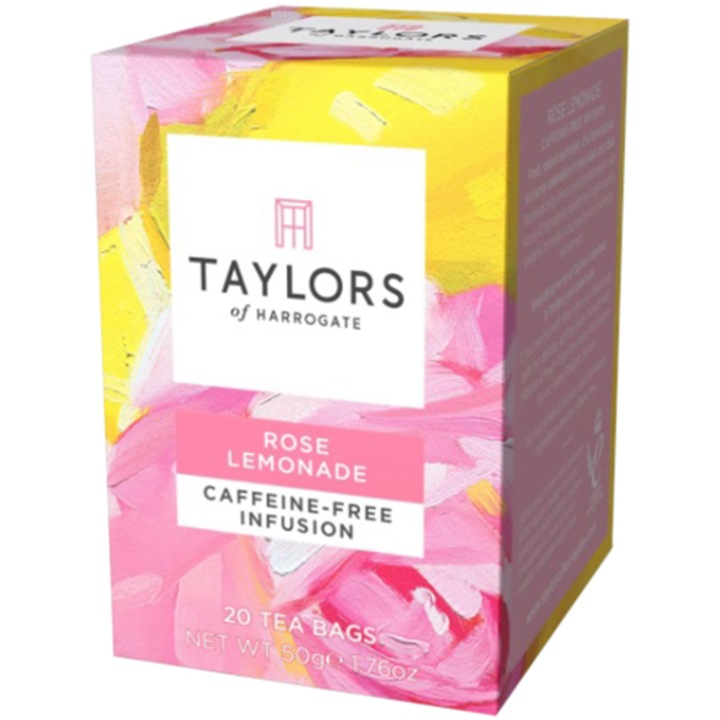 Infuzie Ceai Limonada Trandafir Taylors of Harrogate, 20 pliculete, 50 gr.