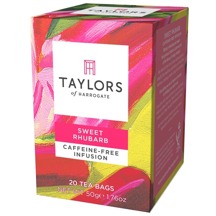 Infuzie Ceai Rubarba dulce Taylors of Harrogate, 20 pliculete, 50 gr.