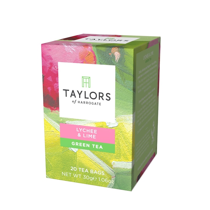 Ceai Verde cu Lychee si Lime Taylors of Harrogate, 20 pliculete, 30 gr.