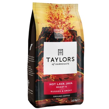 Cafea macinata Taylors of Harrogate Hot Lava Java, Arabica si Robusta, 227 gr Cafea macinata Taylors of Harrogate Hot Lava Java, Arabica si Robusta, 227 gr