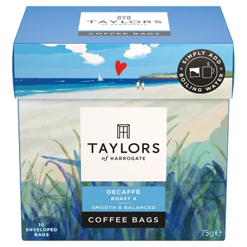 Plicuri Cafea fara cofeina Taylors of Harrogate, 100% Arabica, 10 pliculete, 75 gr. Plicuri Cafea fara cofeina Taylors of Harrogate, 100% Arabica, 10 pliculete, 75 gr.