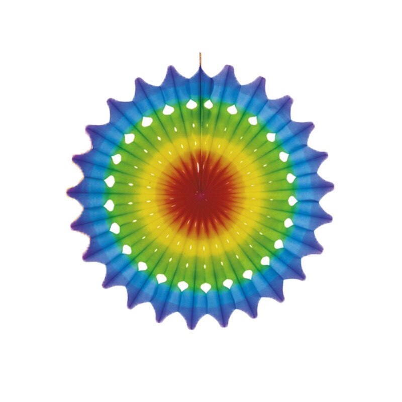 Decoratiune tip evantai din hartie - 50 cm, Multicolora, Asmcan 4125, 1 buc