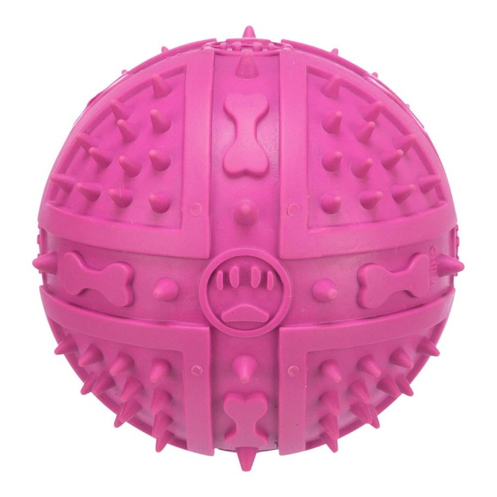 Jucarie Pentru Caini, Trixie, Minge, Cauciuc, Cu Sunet, 9 cm, Roz, 34842