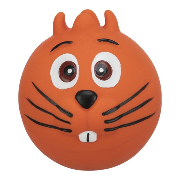 Jucarie Trixie minge cu fata din latex pentru caini 6 cm 3504